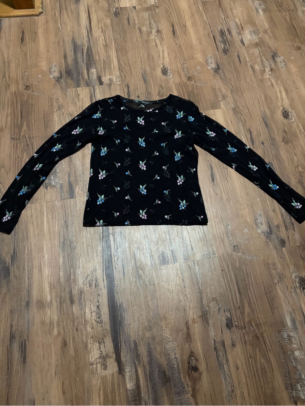 Black Floral laced undershirt